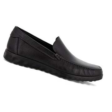 Men's Ecco S Lite Moc Classic Casual Shoes Black | USA 470AHK